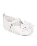 Aadi ci75ガールズLeatheretteラウンドトウ花メアリージェーンバレリーナフラット( Infant ) – White Leatherette カラー: ホワイト