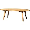 ISSEIKI ビーンズ型おしゃれテーブル ナチュラル色 幅100cm 木製家具 MOFY 100 TABLE (NA)