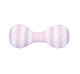 ZubelsピンクとホワイトDumbell Rattle – 有機 – 6 "