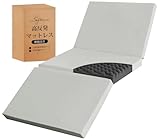 Softime 高反発マットレス ダブル 三つ折り 極厚10cm おりたたみマットレス 高反発 ベットマット 凹凸加工 体圧分散 程良い硬さ 抗菌防臭 洗えるカバー 通気性がよい オールシーズン 140x195x10cm ベージュ F1