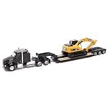 ダイキャストマスター 1/87 ケンワース 880 s SBFS 40インチスリーパー タンデムトラクタ w/ローボー イトレーラ & CAT 320D L 油圧ショベル付属
