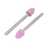 uxcell ダイヤモンド マウントポイント　研削ビット 7mm x 10mm コーン ヘッド 3mmシャンク径 ストーン・ポイント ピンクをマウント
