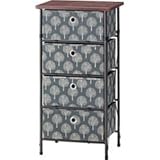 AZUMAYA 簡単組立チェスト4D グレー LFS-654GY