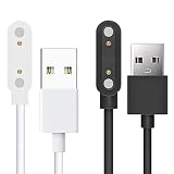 Lamshaw for COOSPO HW807 充電ケーブル, USB 磁気充電ケーブル 磁気吸着 1メートル 対応 COOSPO HW706 / HW807 /HW702 心拍計アームバンド (2枚組-黒+白い)