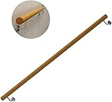 1ft-4.9ft Stair Handrail Solid Wood Loft Elderly Railings Corridor Support Rod Safety Non-Slip Bar Hand Rails|Stainless Steel Bracket(Size:2.6ft) ()