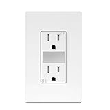 topgreener tg215trgl子安全組み合わせ改ざん防止コンセントとLED Guidelight自動センサー付き、15 A 125 VACデュプレックスコンセント、ホワイト