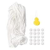 マスクゴム ストッパー セット 丸ゴム 太さ 3mm 長さ 約 20m 5色,ホワイト