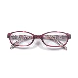 [Henghao] 老眼鏡 3色選択可能 ブルーライトカット レトロ 花プリント老眼鏡 おしゃれリーディンググラス シニアグラス H6015 (レッド, 1.50)