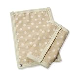 日本製 リバーシブル よだれパッド【Wガーゼ★ナチュラルドット】 (ベージュ)
