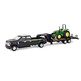 ERTL Ford F350ピックアップ&トラクターおもちゃセット - 1:32スケール - John Deereトラクターおもちゃ、フォードF350ピックアップトラック玩具、グースネックトレーラー付属 - 17.3 x 3.2 x 4.5インチ - 対象年齢3歳以上