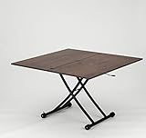 ガス圧昇降テーブルダブル　ブラウン 幅110×奥行60～120×高さ23~77cm / ダイニングテーブル 無段階