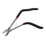 F Fityle 高品質　対角線カッティング　プライヤー　ストレート/曲がったハンドル斜め　11インチ　実用　全２色 - ブラック