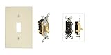 3 Way Toggleライトスイッチwith Ground &スイッチプレートカバー – 15 Amp。