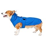 MAMORE 犬 レインコート 防水 撥水 通気 ジャケット 犬カッパ ペット雨具 防風 着脱簡単 リード穴付き 梅雨対策 夜間反射 調節可 小型 中型 大型犬用 四季通用 (ブルー, M)