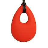 Teething Necklace Jewelry - Organic BPA Free Silicone Teether Ring Pendant Toys for Nursing Moms - A
