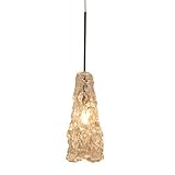 WAC Lighting QP-920-CL/DB European 1 Light Ice Pendant with QP-902 Socket Sets Finish, Dark Bronze [
