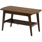 センターテーブル/リビングテーブル ロージー 【幅90cm】 木製 収納棚付き 木目調