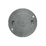 マンホールカバー（枠なし） 樹脂製 耐圧4トン 450型 JT4-450CG-1(ロック付）グレー 城東テクノ
