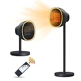 【令和3年最新版 高さ調節可＆自動首振り＆加湿器付き】Arik セラミック 電気ファンヒーター 2秒速暖 3段階切替 4重安全保護 タッチ/