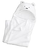 ange select ベビー おくるみ タオルケット クマさん デザイン 防寒 冷房 対策 オールシーズン 出産 プレゼント (ホワイト)