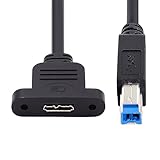 xiwai 5Gbps Type-B USB 3.0 オス - Micro 3.0 Type-B メス ネジマウントタイプ データ同期コード 延長ケーブル。