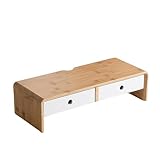 モニター台 竹製 机上台パソコン台 PC台 卓上 人間工学デザイン机上整理 キーボード収納 スマホ収納 プリンター台 ディスプレイ台 モニター/ノートパソコン/プリンター/iMac/ipadに適用 (B,60CM)