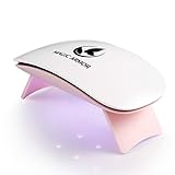 UVライト LEDネイルドライヤーポータブルUV LEDネイルランプライト60Sタイマー、マウスネイルランプ硬化ジェルポリッシュピンク