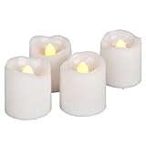 Everlasting Glow LED 4-Piece Plastic Wavy Edge Votives by Gerson