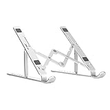 Negaor 7レベル調整可能なラップトップスタンドポータブルアルミニウム合金ラップトップスタンド折りたたみ式ノンスリップノートホルダーシル