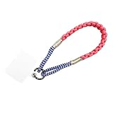 [macaroni edge] マカロニエッジ ソロモン編み ショート スマホストラップ マルチカラー1 ロープ スマートフォンストラップ ハンドストラップ フォンストラップ タグ付き 韓国雑貨 (ピンク×アイボリー)