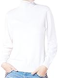 LM Cashmere 婦人服100%カシミヤセーター、冬保温できる長袖、体にふさわしいセーター (XL, ホワイト)