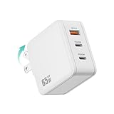 PD USB充電器 65W GaN Type C 急速充電器 高速充電器 PD対応 USB-C×2 & USB A 3ポートGaN(窒化ガリ