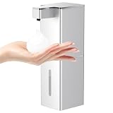 ソープディスペンサー ハンドソープ 自動 泡 吐出量4段階調 400ml 壁掛け ノータッチ オートディスペンサー IPX5防水 静かな音 ディスペンサー 細かい泡 充電式 食器用洗剤 キッチン 洗面所などに適用 シルバー Gogorelax