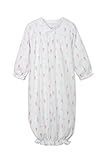 フェザー赤ちゃん女の子服ピマコットン長袖クロスオーバーガウンベビー袋 3-6 months ホワイト
