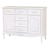 アンティーク風ワイドキャビネット/リビング収納 【幅120cm】 木製 『ハンプトンシリーズ』 姫系