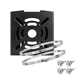 SAMIKAGO 防犯カメラ 取付金具 屋外 穴あけ不要 円柱 角柱 ポール 固定金具 監視カメラ ステー ハウジング スタンド ブラケット ステンレスバンド 10㎝ 黒色 (単品、ブラック)