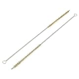 uxcell 真鍮ワイヤチューブブラシ　28cm長い　 8mmの直径　ゴールドトーン　2枚入り