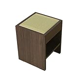 こうひん 日本製 和風畳椅子 和風スツール『セディア スクエア』 幅30cm 奥行30cm 高さ38cm 旅館や飲食店の待合スペースの椅子として 【荷物置き付き・組立済】（畳：和紙表 銀白色・縁付／フレーム：ブラウン）