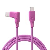 iFace Type-C to Type-C Neo 充電ケーブル 1.2m L字型 (ネオパープル)【 急速充電 3A 絡みにくい USB-C & USB-C L字 シリコン素材 アイフェイス ケーブルタイ付属 iPhone Galaxy iPad MacBook Pro 各機種対応 】