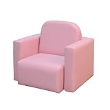 Qaba 2イン1 PVC多機能コンバーチブルキッズテーブルとチェアセット ピンク US310-021PK0131