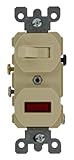 Leviton 20 A、120 V、二重スタイル単極/ネオンパイロットAC組み合わせスイッチ、商用グレード 5336-I 1
