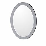 Bellaterraホーム9902-m-lgオーバルフレーム入りmirror-manufactured wood-lightグレー