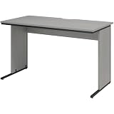オフィスコム オフィスデスク 平机 幅1200×奥行600×高さ700mm 配線スリット スチール脚 ワークデスク 事務机 グレイッシュ Z-LWD-1260-GRS