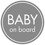 SignStore 円形Baby on Boardステッカー 直径12.5cm おしゃれ オリジナル シール ステッカー 車 日本製 防水仕様 car_natural_03_Baby (白)