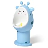 Lzysmxw子供用おまる トイレトレーニング おまる 男の子用 立ち小便器 分離式 男の子用小便器 壁掛け式 可愛い動物デザイン おまる トイレ 取り外し可能 トイレ便器 トイレトレーナー 高さ調節可能 自立式トイレ トイレ練習 出産祝い プレゼント (ブルー)