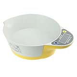 Demiawaking　電子秤 デジタルスケール 皿はかり 　クッキングス　 精密 計量秤 超小型 研究用 キッチン用 1g単位5000ｇまで計量可能 (イエロー)