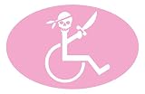 【全16色】車椅子マーク/車イス　サイン/カー ステッカー/Car/スカル/ドクロ/車用/シール/ Vinyl/Decal /バイナル/デカール/-3A (ピンク) [並行輸入品]