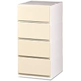 日本製 収納ケース 引き出し 彩（イロドリ） (35cm幅 4段, ベージュ)