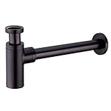 hanebath真鍮ContemporaryラウンドボトルPトラップ、ブラックまたはクロムまたはゴールデンまたはオイルはブロンズ 11-222ORBB