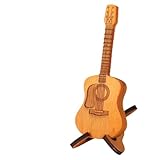 ギターピックボックス、木製アコースティックギターピックケース カスタムギターピックホルダー ギターピック3個とスタンドギターピックラックギターピックストレージコンテナ ギターエレキベースウクレレ愛好家向け, ウッドカラー。, M, メイクアップポーチ